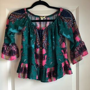 ❤️ Gianni Bini Multi Colored Elbow Length Shirt ❤️